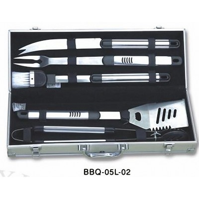 deluxe 5pcs bbq tools in aluminium case Barbecue tool set bbq kit bbq grill