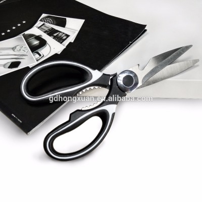 Powerful kitchen stainless steel shears solid PP plastic handle cooking scissors utensil for cutting chicken poultry