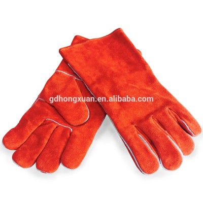 PU suede leather thick heat resistant durable oven mitts extra long inner cotton kitchen glove anti-slip grill mitts