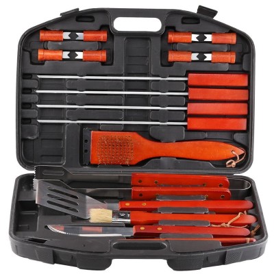 18 Piece Stainless Steel Barbecue Grill Tool Set with Storage Case