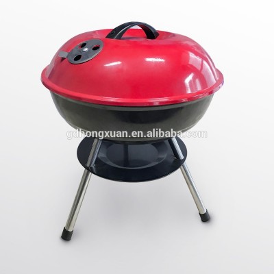 Portable easy assembly char boil BBQ grill round porcelain enamel compact charcoal outdoor& indoor barbecue grill